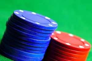 Red and Blue Poker Chips