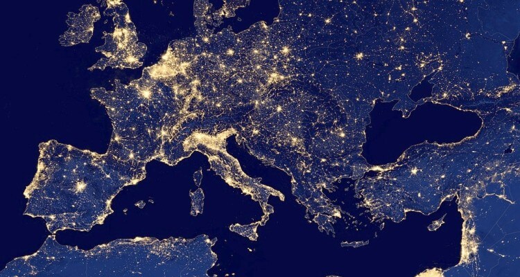 európa műholdfelvétel