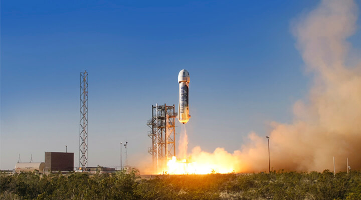 blueorigin újrahasználható rakéta landolás