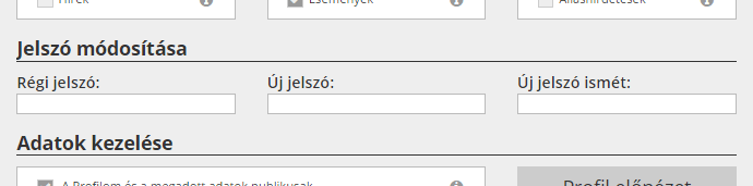 Új jelszó bemtutatása